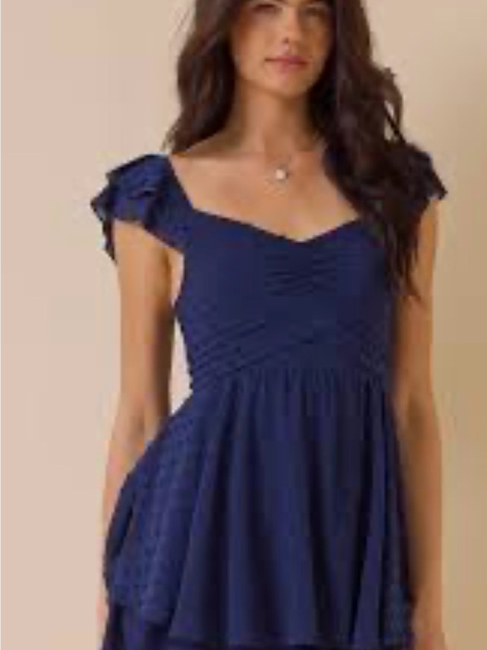 🆕#309~Altar'd State Rowan Double Layer Romper in Navy Blue, Lg - Picture 2 of 13